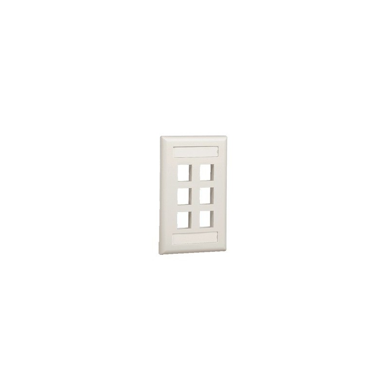 Placa de Pared Vertical Salida 6 Puertos Keystone Con Espacios Etiquetas Blanco