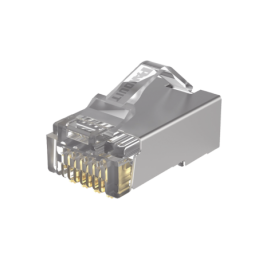 Plug RJ45 Cat5e Blindado Cable UTP de Calibres 24-26 AWG Chap Oro de 50 micras Paq 100 piezas