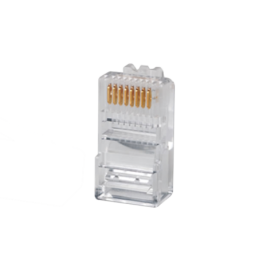 Plug RJ45 Cat5e Cable UTP Calibre 22 a 26 AWG chapa en Oro de 50 micras