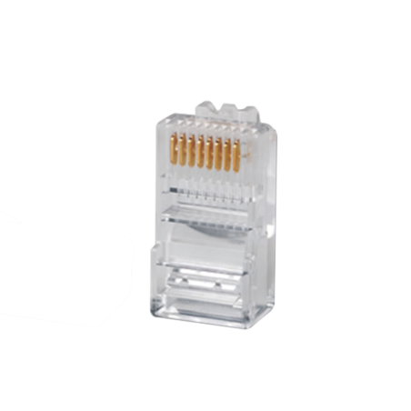 Plug RJ45 Cat5e Cable UTP Calibre 22 a 26 AWG chapa en Oro de 50 micras