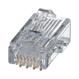 Plug RJ45 Cat5eUTP de Calibres 24-26 AWG Chap Oro de 50 micras Paq.de 100 piezas