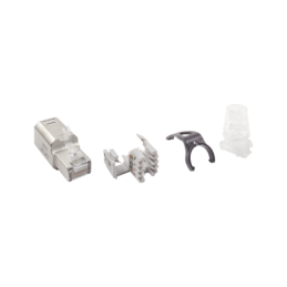 Plug RJ45 Cat6A Blindado Terminacion Campo Comp Cat5 Cat6 Cat6A Clip Protector de Seguro