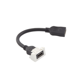 Adaptador HDMI con Pigtail Hembra-Hembra video 720 1080p 4K UHD Compatible con Faceplates MAX  de 2 salidas Blanco