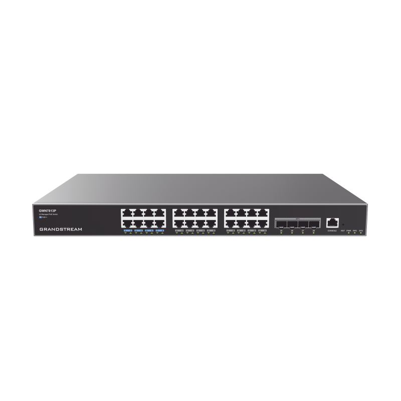 Switch Capa 3 PoE+ Administrable 24 Ptos 101001000 Mbps + 4 Ptos SFP+ de 10 GbsHasta 360W