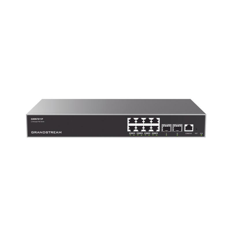 Switch Capa 3 PoE+ Administrable 8 Ptos 101001000 Mbps + 2 Ptos SFP+ de 10 GbsHasta 120W