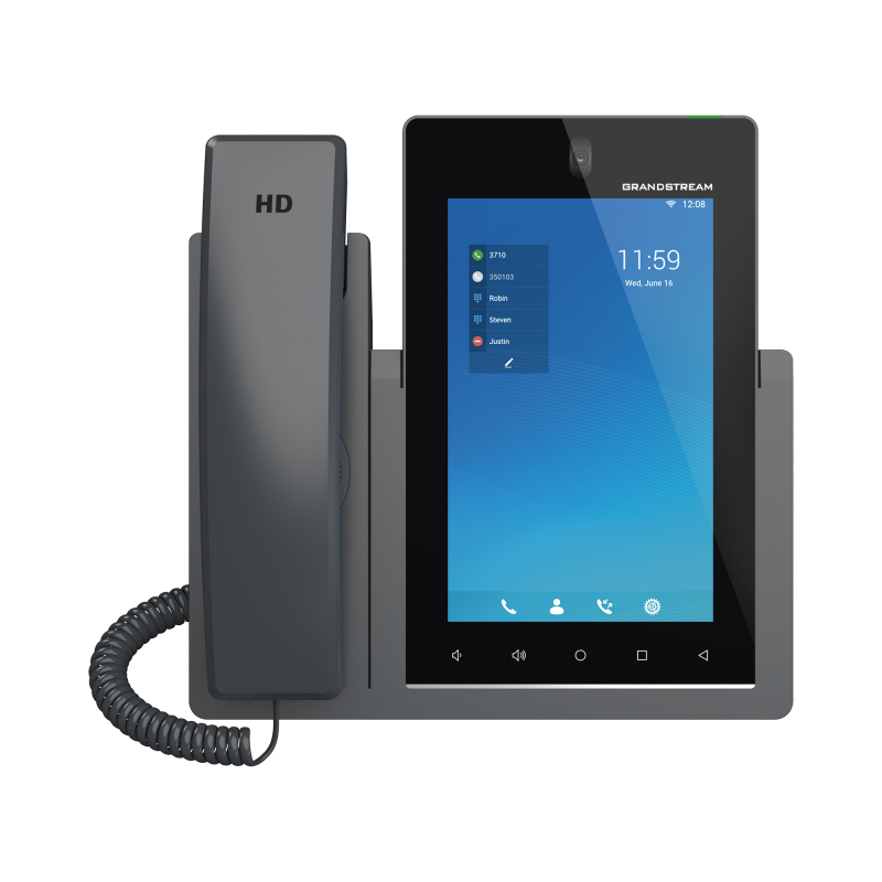 Telefono IP Android 11 16 lineas SIP 16 cuentas pantalla tactil7" Ptos Gb Wi-Fi Bluetooth PoE codec Opus IPV4IPV6