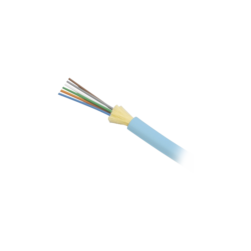 Cable de Fibra Optica de 6 hilos Interior Tight Buffer(Dielectrica) Plenum Multimodo OM3 50/125 optimizada 1 Metro