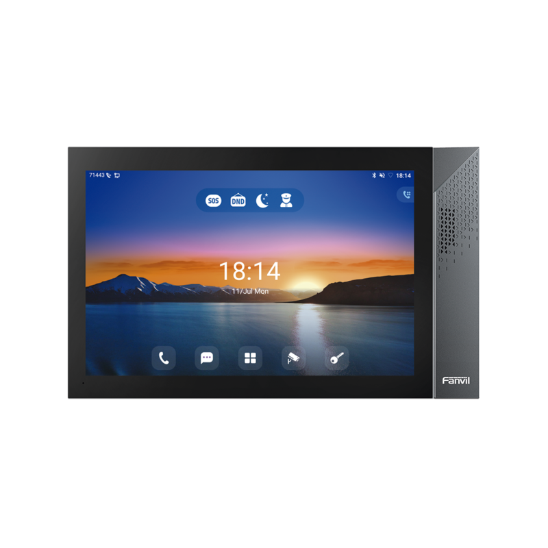 Monitor IP SIP interior Android, Wi-Fi, BT,, Pantalla tactil de 10.1", audio de 2 vias, PoE, 8 interfaces de entrada de alarma.
