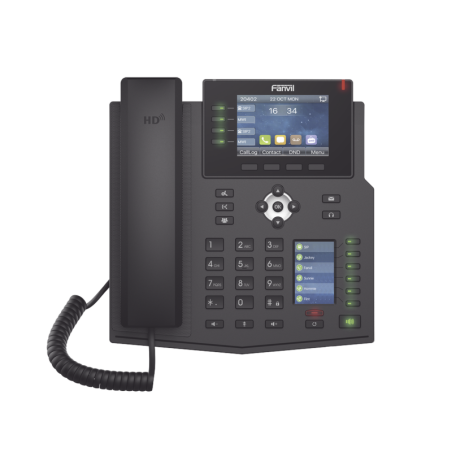 Telefono IP Empresarial 16 lineas SIP pantalla LCD a color 3.5", 30 teclas DSS BLF, puertos Gigabit, IPv6, Opus y conferencia de