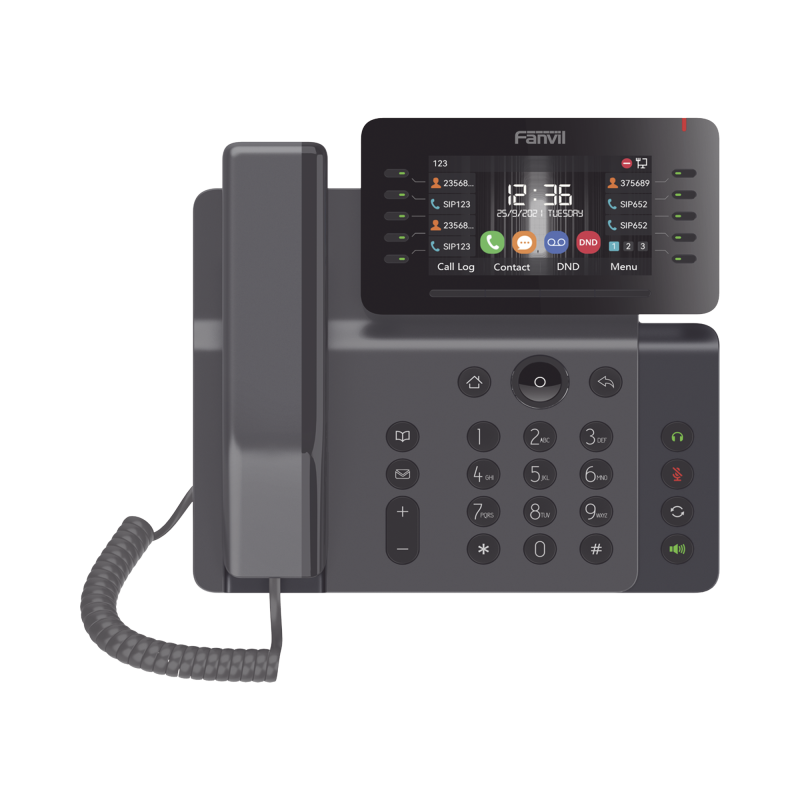 Telefono IP Empresarial Esencial WiFi BT,, 20 lineas SIP, pantalla a color 4.3" PoE, puertos Gigabit, conferencia local de 6 via