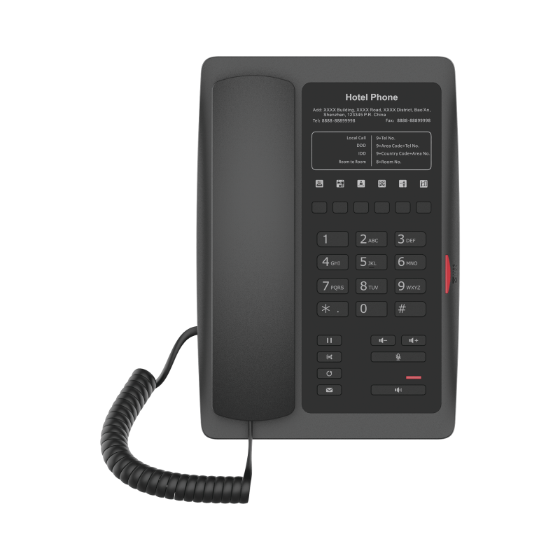 Telefono IP WiFi Hotelero profesional 6 teclas programables (Hotline), plantilla personalizable PoE