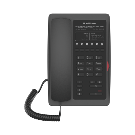 Telefono IP WiFi Hotelero profesional 6 teclas programables (Hotline), plantilla personalizable PoE