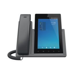 Telefono IP Android 11 16 lineas SIP 16 cuentas pantalla tactil7" Ptos Gb Wi-Fi Bluetooth PoE codec Opus IPV4IPV6