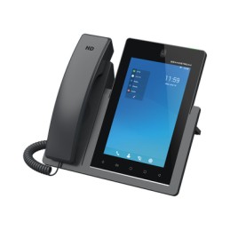 Telefono IP Android 11 16 lineas SIP 16 cuentas pantalla tactil7" Ptos Gb Wi-Fi Bluetooth PoE codec Opus IPV4IPV6