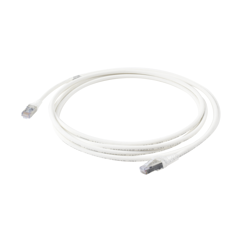 Cable de Parcheo Skinny Cat6A Blindado S/FTP 10ft Diametro Reducido 28 AWG Blanco