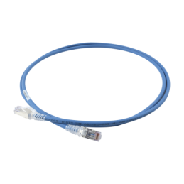 Cable de Parcheo Skinny Cat6A Blindado S/FTP 5ft Diametro Reducido 28 AWG Azul