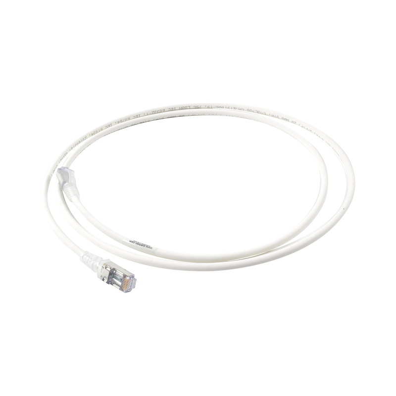 Cable de Parcheo Skinny Cat6A Blindado S/FTP 5ft Diametro Reducido 28 AWG Blanco