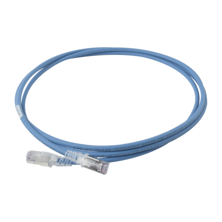 Cable de Parcheo Skinny Cat6A Blindado S/FTP 7ft Diametro Reducido 28 AWG Azul