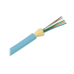 Cable de Fibra Óptica de 6 hilos, Multimodo OM4 50/125 Optimizada, Interior, Tight Buffer 900um, Dieléctrica OFNR (Riser), 1mts