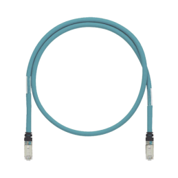 Cable de Parcheo  Cat6A de Grado Indus 600V Blindado SF/UTP Calibre 26 AWG Aqua 60 cm.