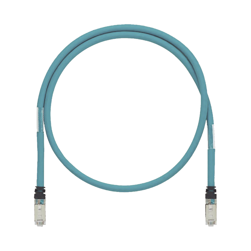 Cable de Parcheo  Cat6A de Grado Indus 600V Blindado SF/UTP Calibre 26 AWG Aqua 60 cm.