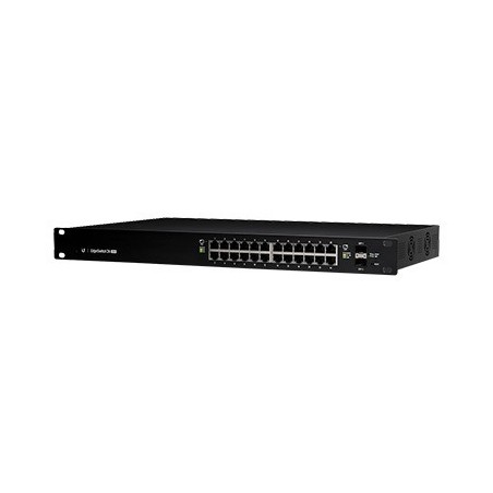 Switch EdgeMAX administrable 24 Ptos. Gigabit PoE+/PoE Pasivo 24V + 2 Ptos. SFP 250 W