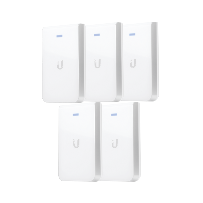 5 Punto Acceso WiFi UniFI doble banda cobertura 180° MIMO 2x2 pared habitaciones hotel.