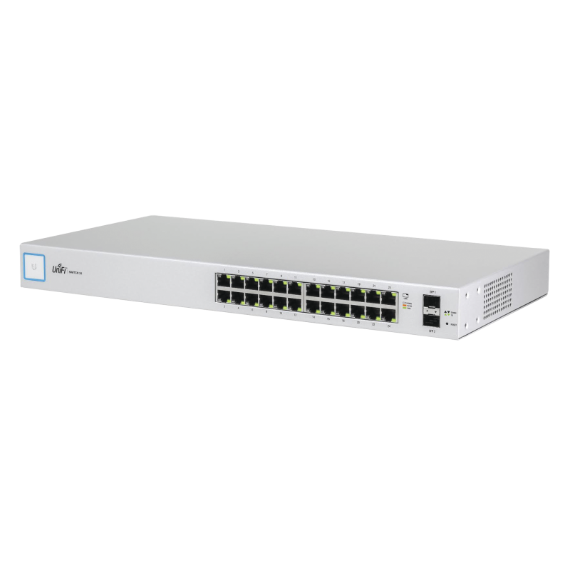 Switch UniFi capa 2 administrable 26 Ptos. Gigabit 24 eth. y 2 SFP Throughput 38.69 Mpps