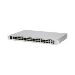 UniFi Switch USW-48-POE, Capa 2 de 48 puertos (32 puertos PoE 802.3af/at + 16 puertos Gigabit) + 4 puertos 1G SFP, 195W, pantall