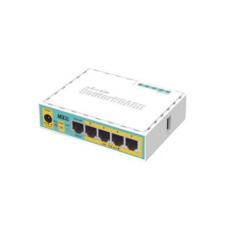 hEX PoE LITE RouterBoard 5 Ptos. Fast Ethernet 4 PoE Pasivo 1 Puerto USB