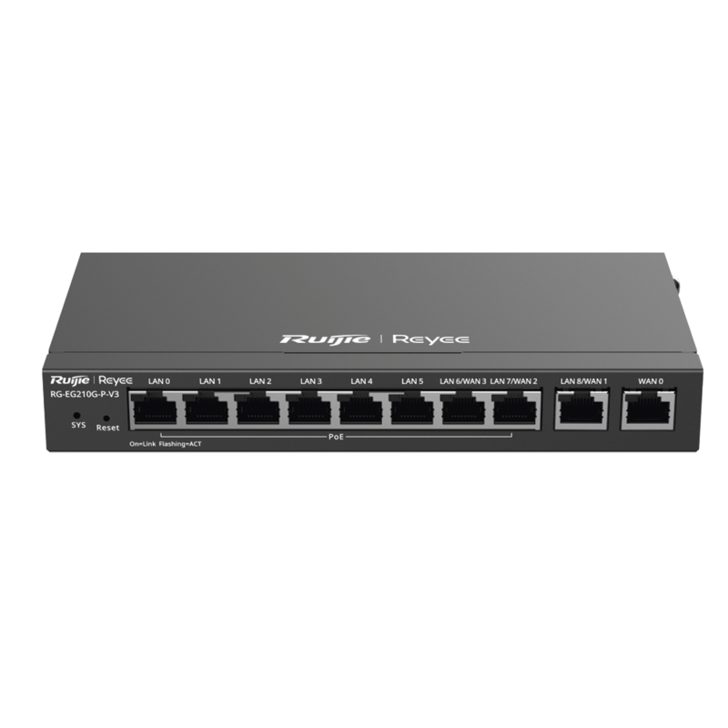 Router Balanceador Funcion SD-WAN PoE+ 110w 10 Ptos. gigabit 8 Ptos. PoE soporta 4x WAN configurables