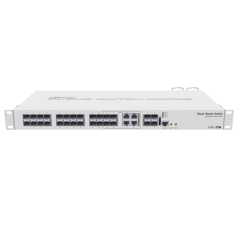 Router Switch Administrable L3 4 Ptos. combo TP/SFP 20 Ptos. SFP 4 Ptos. SFP+CRS328-4C-20S-4S+RM Cloud