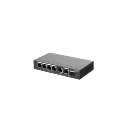 Switch Administrable 4 Ptos. Gigabit PoE 2 Uplink Gigabit y 1 Uplink Gigabit Fibra SFP en combo