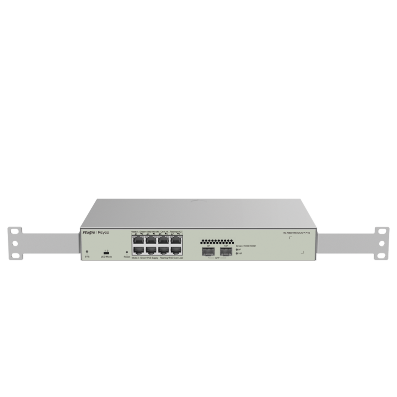 Switch Administrable PoE Capa 2 8 Ptos. Gigabit PoE 802.3af/at + 2 SFP fibra 1Gb 125w