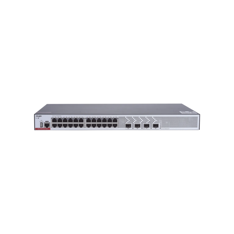 Switch de Acceso Capa 3 doble Chip Alta Disponibilidad Ideal en Redes Empresariales 24 Ptos. Gigabit y 4 SFP+ 10Gb