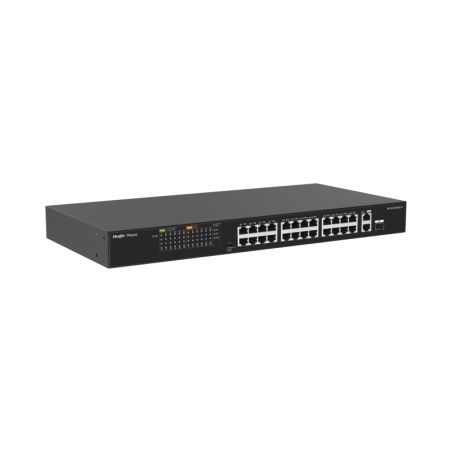 Switch PoE no administrable de 2 Ptos. Gigabit y 24 Ptos. 10/100 Mbps Monitoreable en la Nube