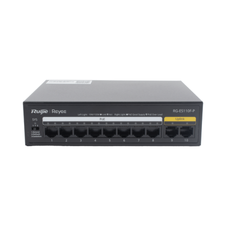 Switch PoE+ 10 Ptos. 10/100 Mbps / 110 W / Carcasa de Acero / No Administrable