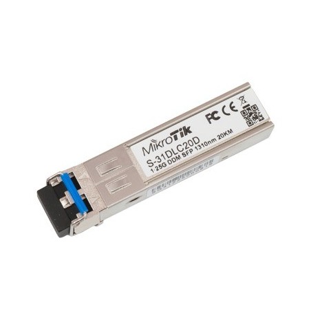 Transceptor MiniGbic SFP 1.25G LC Duplex fibra Mono Modo 20 KM