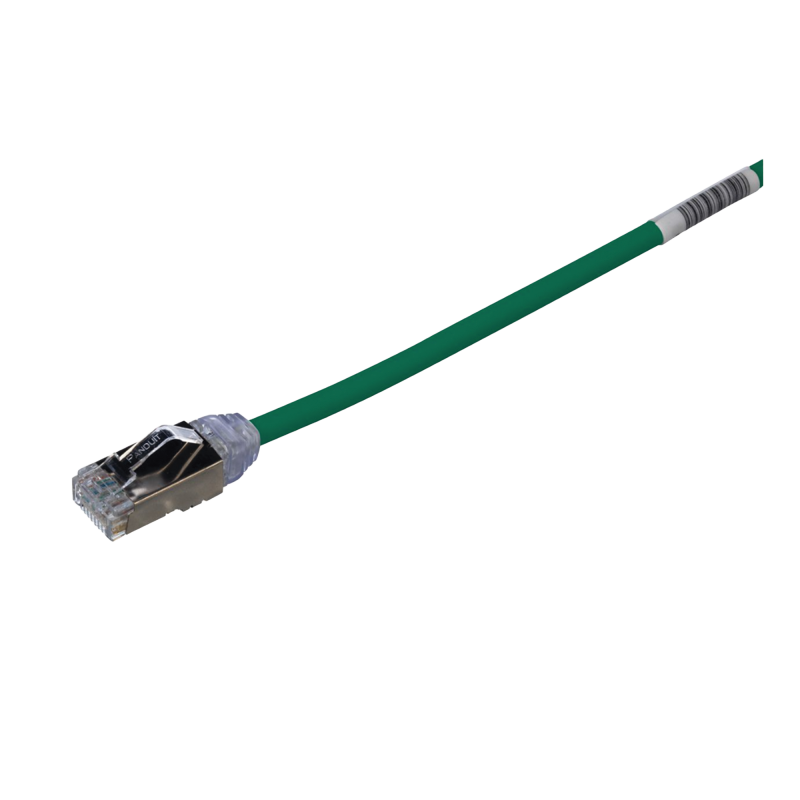 Cable de Parcheo  Cat6A Diametro Reducido 28 AWG Blindado S/FTP CM/LS0H 20 cm Verde