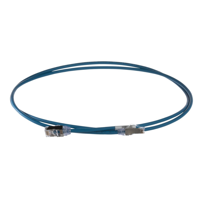 Cable de Parcheo  Cat6A Diametro Reducido 28 AWG Blindado S/FTP CM/LS0H 2m Azul