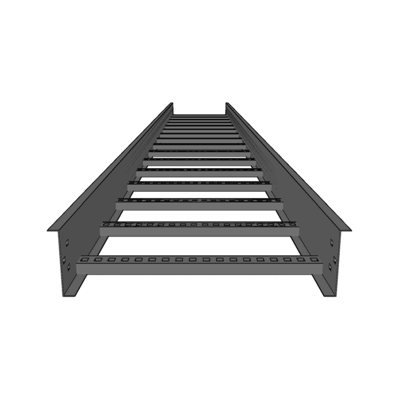 Escalera de aluminio portacables / perfil z / peralte 3 1/4" /paso 9" / ancho 6" / 3.66 metros / capacidad max. 137 cables