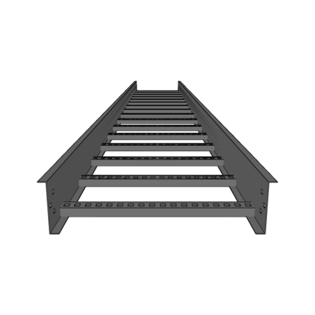 Escalera de aluminio portacables / perfil z / peralte 3 1/4" /paso 9" / ancho 6" / 3.66 metros / capacidad max. 137 cables