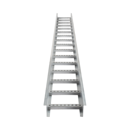 Escalera de aluminio portacables / perfil z / peralte 3 1/4" /paso 9" / ancho 9" / 3.66 metros / capacidad max. 205 cables