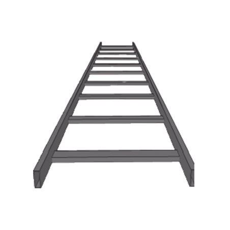 Escalera tubular, tramo recto epoxica de 1.5" de peralte x 12" de ancho, t.3 m, ideal para centros de datos