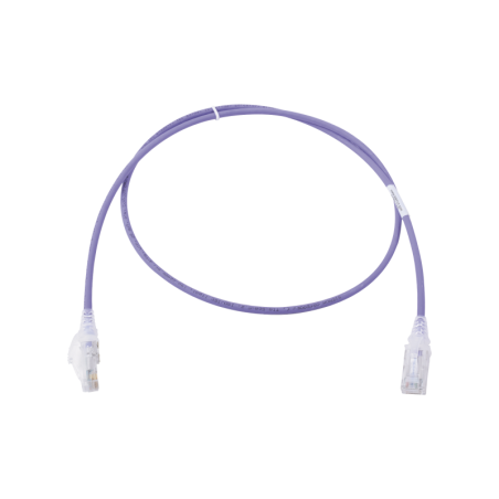 Cable de Parcheo  MC6 Modular Cat6 UTP CM/LS0H 3ft Violeta Diametro Reducido (28AWG) Version Bulk