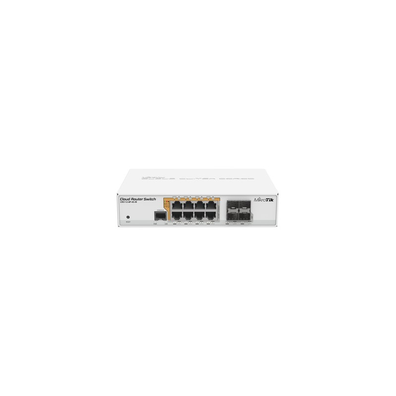 Cloud Router Switch Administrable L3 8 Ptos. 10/100/1000 Mbps c/PoE Pasivo o 802.3af/at 4 Ptos. SFP