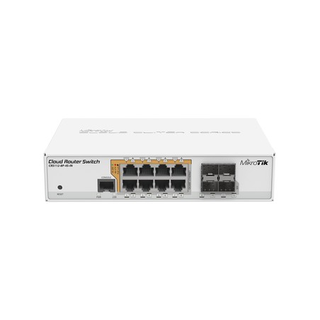 Cloud Router Switch Administrable L3 8 Ptos. 10/100/1000 Mbps c/PoE Pasivo o 802.3af/at 4 Ptos. SFP