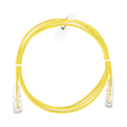 Cable de Parcheo Slim UTP Cat6 - 1 metro Amarillo Diametro Reducido (28 AWG)