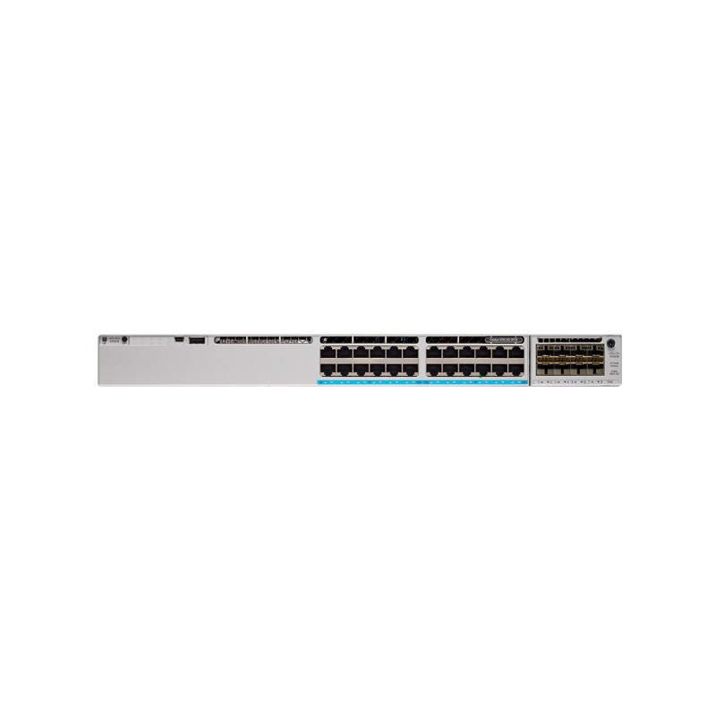 Switch Catalyst 9300L, 24 puertos Gigabit Ethernet, PoE+, 4 puertos SFP+ (4x 1G/10G) Network Essentials, Incluye cable CAB-TA-NA