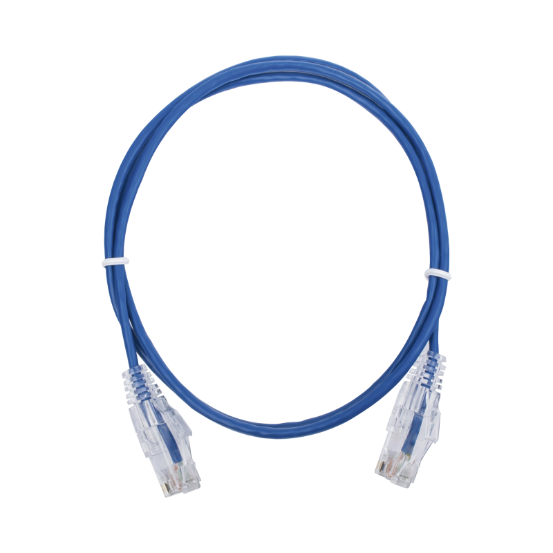 Cable de Parcheo Slim UTP Cat6 - 1 metro Azul Diametro Reducido (28 AWG)